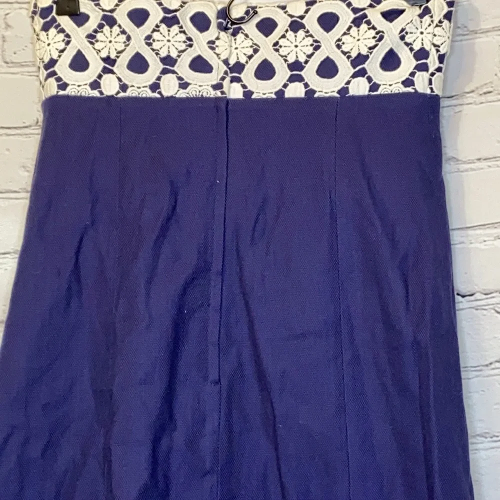 Lilly Pulitzer Navy Blue White Strapless Dress Size 0 - Picture 7 of 11